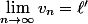 \lim_{n\to\infty}v_n=\ell'