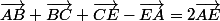 \vec{AB}+\vec{BC}+\vec{CE}-\vec{EA}=2\vec{AE}