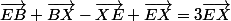 \vec{EB}+\vec{BX}-\vec{XE}+\vec{EX}=3\vec{EX}