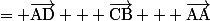 = \vec{\text{AD}} + \vec{\text{CB}} + \vec{\text{AA}}