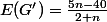 E(G')=\frac{5n-40}{2+n}