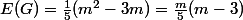 E(G)=\frac{1}{5}(m^2-3m)=\frac{m}{5}(m-3)