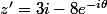 z'=3i-8e^{-i\theta}