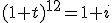 (1+t)^{12}=1+i