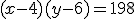 (x-4)(y-6)=198