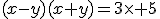 (x-y)(x+y)=3\times 5
