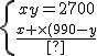 \{{xy=2700\atop\frac{x \times (90-y)}{2}