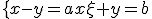 \{x-y=a\\x+y=b