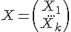 \Large{X=\begin{pmatrix}X_1\\...\\X_k\end{pmatrix}