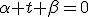 \alpha t+\beta=0