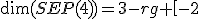 \dim(SEP(4))=3-rg \[\array{-2&1&1\\1&-2&1\\1&1&-2}\]