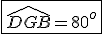 \fbox{\widehat{DGB}=80^o}