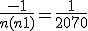\frac{-1}{n(n+1)} = \frac{1}{2070}