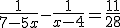 \frac{1}{7-5x}-\frac{1}{x-4}=\frac{11}{28}