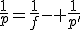 \frac{1}{p}=\frac{1}{f}- \frac{1}{p'}