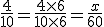 \frac{4}{10} = \frac{4\times6}{10\times6} = \frac{x}{60}