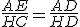 \frac{AE}{HC}=\frac{AD}{HD}