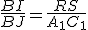\frac{BI}{BJ}=\frac{RS}{A_1C_1}
