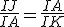 \frac{IJ}{IA}=\frac{IA}{IK}