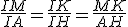 \frac{IM}{IA}=\frac{IK}{IH}=\frac{MK}{AH}