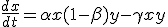 \frac{dx}{dt} = \alpha x + (1-\beta)y-\gamma xy