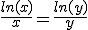 \frac{ln(x)}{x} = \frac{ln(y)}{y}