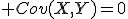 \large Cov(X,Y)=0