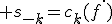 \large s_{-k}=c_k(f^.)