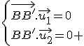 \left{\vec{BB'}.\vec{u_1}=0\\BB'.\vec{u_2}=0 