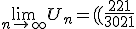 \lim_{n\to +\infty} U_n=((\frac{221}{3021})^{\frac{n}{2}+1}-1)(\frac{-105200}{2800})