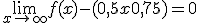 \lim_{x\to +\infty} f(x)-(0,5x+0,75)=0
