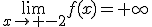 \lim_{x\to -2}f(x)=+\infty