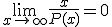 \lim_{x \rightarrow +\infty} \frac{x}{P(x)}=0