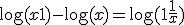 \log(x + 1) - \log(x) = \log(1 + \frac{1}{x})