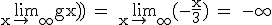 \textrm\lim_{x\to +\infty}{g(x)} = \textrm\lim_{x\to +\infty}{(-\frac{x}{3})} = -\infty