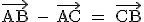 \textrm \vec{AB} - \vec{AC} = \vec{CB}