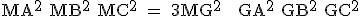 \textrm MA^2+MB^2+MC^2 = 3MG^2 + GA^2+GB^2+GC^2