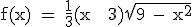 \textrm f(x) = \frac{1}{3}(x + 3)\sqrt{9 - x^2}