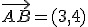 \vec{AB}=(3,4)