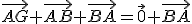 \vec{AG}+\vec{AB}+\vec{BA}=\vec0+\vec{BA}