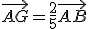 \vec{AG} = \frac{2}{5} \vec{AB}