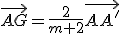 \vec{AG}=\frac{2}{m+2}\vec{AA'}