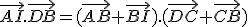 \vec{AI}.\vec{DB}=(\vec{AB}+\vec{BI}).(\vec{DC}+\vec{CB})