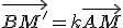 \vec{BM'}=k\vec{AM}