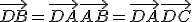 \vec{DB} = \vec{DA}+\vec{AB} = \vec{DA}+\vec{DC}