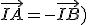 \vec{IA}=-\vec{IB})