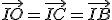 \vec{IO} = \vec{IC} = \vec{IB}
