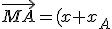 \vec{MA}=(x+x_A;y+y_A)