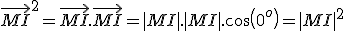 \vec{MI}^2 = \vec{MI}.\vec{MI} = |MI|.|MI|.cos(0^o) = |MI|^2 