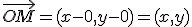 \vec{OM}=(x-0,y-0)=(x,y)